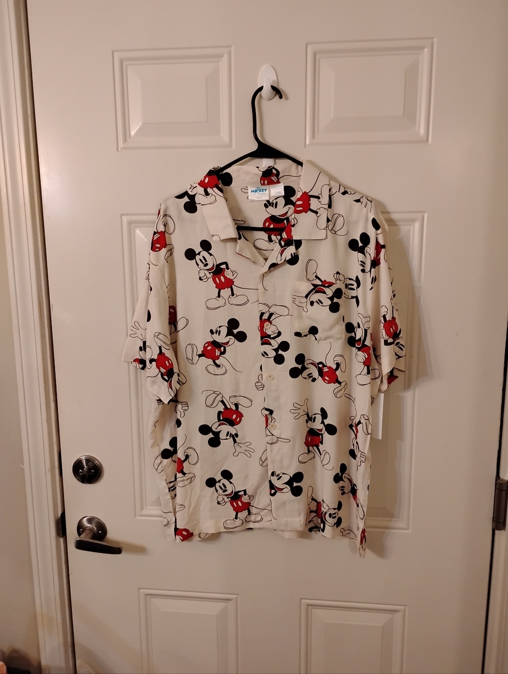 Disney Mickey Mouse Cream Short-Sleeve Camp Shirt